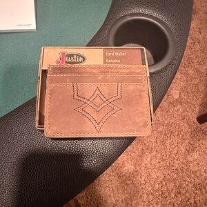Justin Boots Brown Genuine Leather Card Holder